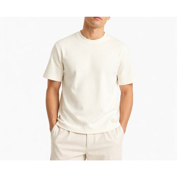 SAINTS Other - Saints Studio Ivory Ribbed Knit Regular Fit T Shirt Short Sleeve Mens Size Small